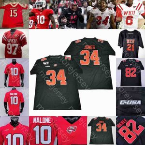 Custom Western Kentucky Hilltoppers WKU Football Jersey NCAA Jakairi Moses Juwuan Jones Kahlef Hailassie Upton Stout Kye Kye