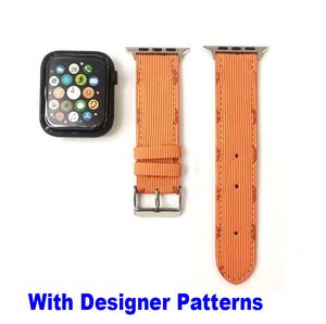 Fashion Watch Bands straps Suitable For Apple 7/6/5/4/3 iwatch 8 Luxury L Designer PU Leather Strap 45mm 41mm 49mm 38mm 40mm 42mm 44mm Crocodile Flower Pattern Watchbands