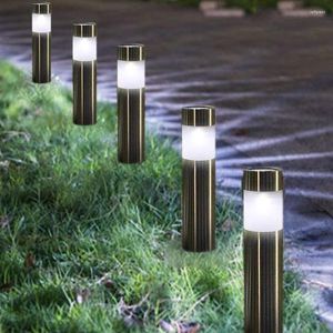 Thrisdar 2/4/6/8PCS Outdoor Solar Pathway Ground Light Stake Stainless Steel Garden Landscape Lawn