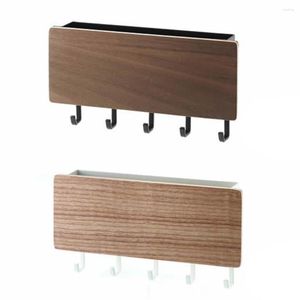 Pudełka do przechowywania Kreatywne wielofunkcyjne pudełko drewniane kluczowe lite drewniane mięśnie brzucha i plastikowy stojak na aluminiowy stojak dekoracyjny szelf ściany