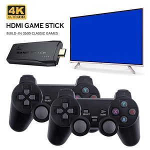 4K TV Video Game Stick M8 Console 2.4G Double Wireless Controller Classic Reteo Bulit-3000-In Games 32GB Spelare f￶r FC SFC BES MD PS1 GBA Family Gaming Kids GIF