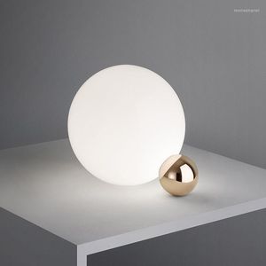 Table Lamps Post Modern Spherical Glass Desk Lamp Nordic Living Room Study Bedroom Bedside El Porch Exhibition Hall Led