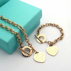 womens mens Love Bracelet Necklace Big Heart designer jewelry sets Birthday Christmas Gift 925 Silver OT buckle Necklaces Bracelets Wedding Statement Jewelry 0505