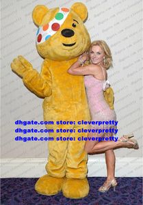 Yellow Plush Pudsey Bear Mascot Costume Adult Cartoon Character Outfit Anniversary Of The Activity Graduation Party zx3017