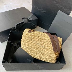 Hochwertige Luxus-Designer-Bast-gewebte Niki-Tasche mit klassischer Klappe, Damen-Geldbörse aus echtem Leder, Umhängetasche, schwarze Schultertasche in Gold