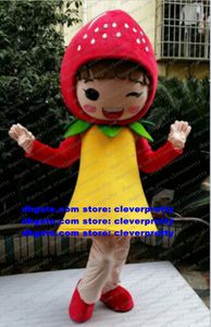 Fruit Strawberry Fragola Mascot Costume Adult Cartoon Character Outfit Suit Trade Shows Conference Photo zx2980