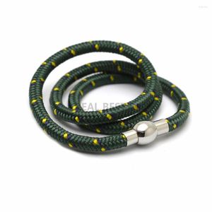 Charme Armbänder 5 teile/los 3 Schichten Nylon Seil Für Männer Schmuck Grüne Frauen