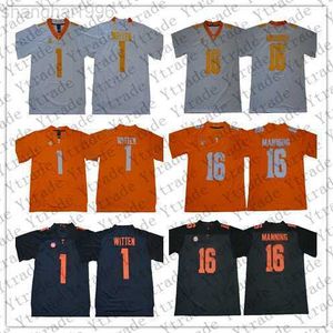 NCAA Volunteers Jersey Mens 1 Jason Witten 16 Peyton Manning Stitched Football Jerseys Orange White Grey