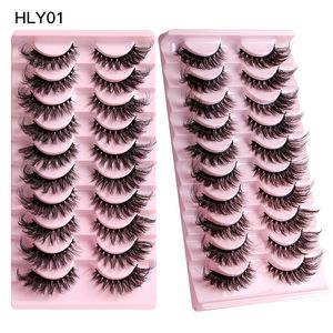 Multilayer Thick Curly False Eyelashes Eye Tail Lengthening Style Naturally Soft & Vivid Handmade Reusable Mink Fake Lashes Full Strip Lash DHL