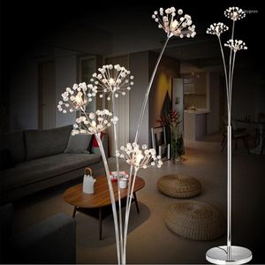 Lampy podłogowe Modern Art Mnóstwo LED Kreatywne Silver Sypialnia Krystaliczna stojak Lampa salon Studia Suknia Ślubna Dekoracja sklepu