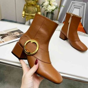 Hohe Qualität Doppel G Stiefeletten Designer Leder Absatz Stiefel GGity Stilvolle Frauen Winter Blondie Booties Sexy Warm dfhdfgbbcf