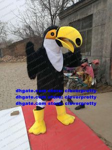 Костюм талисмана Toucan Hornbill Bird Crow Crow Raven Blackbird Cartoon Hecrame Hevale Meeting Children Playground ZX1575