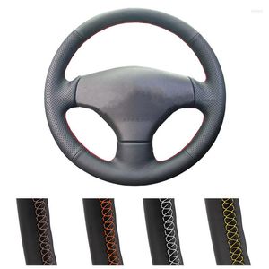 Steering Wheel Covers DIY Customized Car Cover For 206 1998-2005 SW 2003-2005 Auto Artificial Leather Wrap