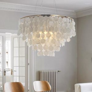 Lampadari Modern Nature Shell Lampadario Camera da letto Cucina Sala da pranzo Lampada a sospensione Lustre Salon Art Decor Illuminazione domestica per interni