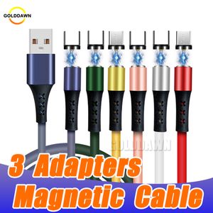 2.4A USB Cables Type C Fast Charge Cord Universal Mobile Phone Charging 1M 2M Magnetic Cable Quick Charger in OPP Bag