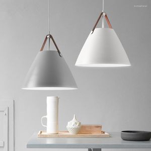 Lampade a sospensione Lampada moderna Cono Bianco Hanglamp Sala da pranzo Living Bar Light Apparecchio da cucina Illuminazione nordica