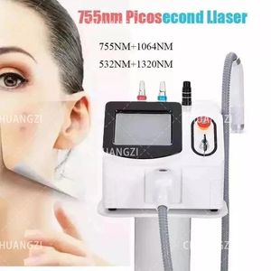 Nd Yag Laser Tattoo Removal Machine 755 1320 1064 532nm Picosecond Face Skin Care Laser Machine Per rughe Pori Cicatrici Rimozione dell'acne Rigenerazione della pelle Bellezza del viso