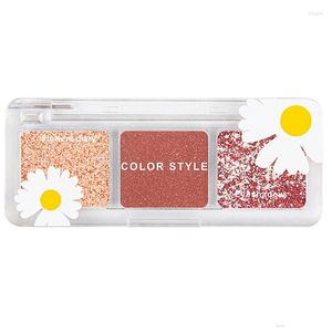 Eye Shadow Three-Color EyeshadowPalette Transparent Small Daisy Matte Pearl Sequins Sequin Eyeshadow Palette Earth Color Beauty Makeup