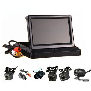 Foldable 5" TFT LCD HD 800x480 Screen Car Monitor Reverse Parking Monitor with 2 Video Input Rearview Camera Optional