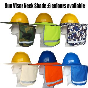 Hard Hat Sun Shade Polyester Mesh Sun Protection With Safety High Visibility Reflective Stripe