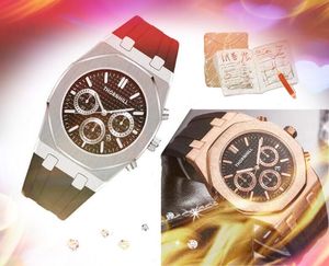 noble and elegant famous watches 42mm Quartz chronograph movement Men feature sports switzerland Rubber Belt Luxury Upgrade Wristwatch Orologio di lusso gifts