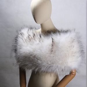 女性の毛皮ファッションラグジュアリージャックプルオーバーショールフェイクストレッチビッグネックブライダルパーティーバンケットイブニングドレス厚く暖かいセクシー