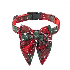 Dog Collars Cute Christmas Snowflake Bow Collar Cotton Polyester Comfortable Small Pet Large Accessories