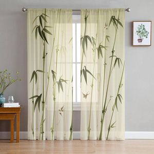 Curtain Chinese Style Bamboo Sheer Curtains For Living Room Bedroom Kitchen Tulle Windows Voile Yarn