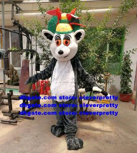 Madagascar King Julien Lemur Lemuroid Lemuridae Costume della mascotte Personaggio dei cartoni animati per adulti Regali di festa Gite in famiglia zx2938