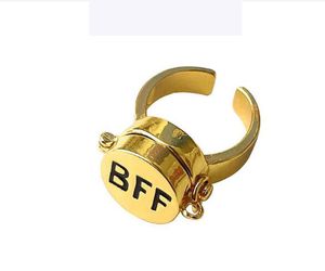 BFF Rotatable Rings 18K Gold Anime Aesthetic Cute Couple Opening Forever Best Friend Rings Close Friends Adjustable Ring Jewelry Gift for Women Girls