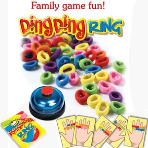 Novelty Games Funny Challenge Ring Ding Toy Family Party Great Practical Gadgets For 2-6 players with 24 picture cards 60 Hair 1 Bell 221014