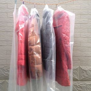 Clothing Wardrobe Storage 30pcs Transparent Hanging Clothes Dust Cover Dust-Proof Bag Plastic Garment Coat Suit Protector 221020