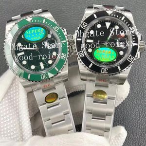 Waterproof Men's V12 Version Watches Mens Automatic Cal 3135 Watch 904L Steel Black Green Ceramic Bezel 116610 Men N NoobF Fa2813