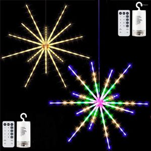 Strings Holiday Firewerork LED LED String 8 Tryby 112 LLEDS 56LEDS RGB Fairy Meteor Lampa