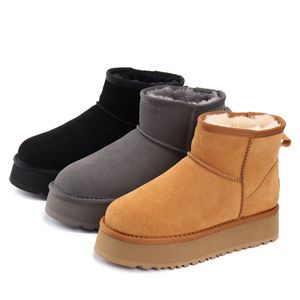 卸売および小売uggitysスノーブーツファッションベースの肥厚デザインウールコットンブーツ高級ブランドUgglieデザイナー冬の温かい靴