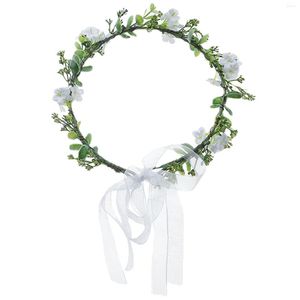 Fiori decorativi Corona di fiori Foglia verde Abito per capelli Fascia floreale da sposa Festival di nozze Puntelli Po