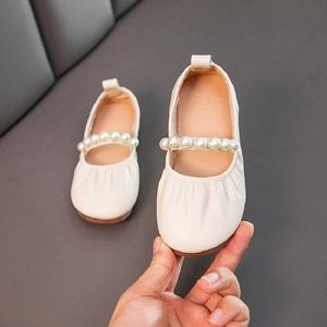 Turnschuhe Frühling Kinder Mädchen Flache Perle PU Leder Schuhe Kinder Baby Prinzessin 221018