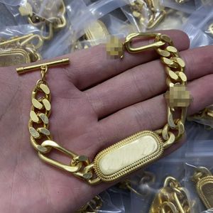 Europe America Style Bracelets Thick Chain Bangle Greece Meander Pattern Banshe Medusa Portrait 18K Gold Plated Jewelry Women Festive Party Gifts MB3 --13