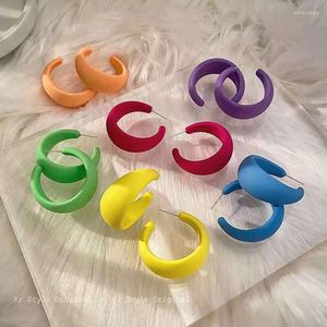 Hoop Ohrringe Mode einfache Frühling Sommer Bunt 2022 Süßigkeiten Farbe C-förmiges Retro-Acryl für Frauen Partygeschenke