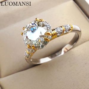 Bröllopsringar Luomansi D VVS1 Crown Ring med GRA -certifikat S925 Silver 1 Carat Party Woman Jewel Gift 221020