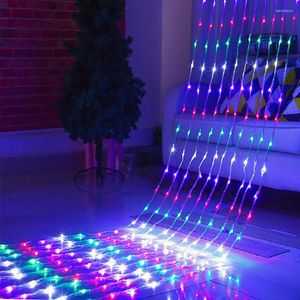 弦3x3m/6x3m/3x6m LEDウォーターフォールカーテンライト屋外妖精クリスマスメマシャワー雨のための休日の装飾