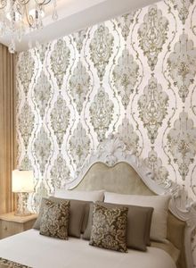 Wallpapers Gold Grey White Textured Luxury Damask Wallpaper 3D For Living Room Bedroom Walls European Floral Wall Paper Rolls1595930