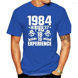 Heren t shirts grappig gemaakt in 1984 37th Birthday cadeau print grap t-shirt 37 jaar geweldige echtgenoot casual korte mouw katoen mannen