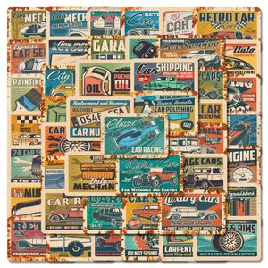 F￶rpackning med 54 st Retro Car Stickers No-Duplicate Waterproof Vinyl Sticker f￶r bagage skateboard Notbok vattenflaskbildekaler