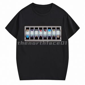 ファッションブランドの高級メンズ Tシャツ ポロシャツ タイガー ゲーム機パターン ラウンドネック 半袖 ルーズ Tシャツ カジュアル トップ ブラック ホワイト アジア サイズ S-2XL