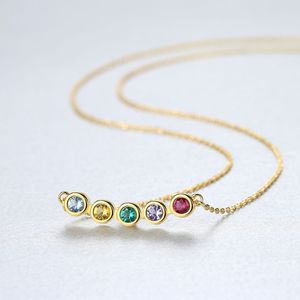 Nouvelle Mode 18k Plaqué Or Coloré Zircon Pendentif Collier Femmes Bijoux Corée De Luxe Exquis s925 Collier En Argent Accessoires Cadeau