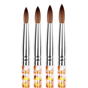 Nail Art Kits 2022 Brush Acrylic UV Gel Glitter Painting Brushes Crystal Handle Nylon Carving Flower Pens For