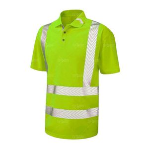 safety shirt hi visibility reflective polo tshirt for men short sleeve microfiber breathable reflector traffic security shirts