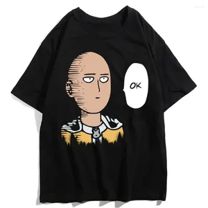 T-shirts pour hommes anime one punch man saitama ok génos drôle de dessin animé graphique imprimement t-shirts harajuku tshirt décontracté.