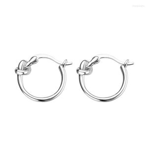 Hoop Earrings Wholesale European Fashion Fine Woman Girlfriend Mother Party Birthday Wedding Christmas Gift Knot 18KT White Gold